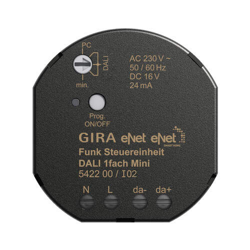 542200 GIRA Funk Steuereinheit Mini DALI Gira eNet Produktbild Front View L