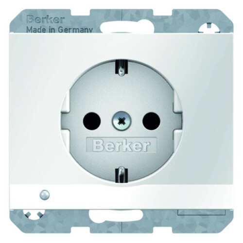 41097009 BERKER K.1 SSD mit LED- Ambientebeleuchtung, polarweiß glänzend Produktbild Front View L