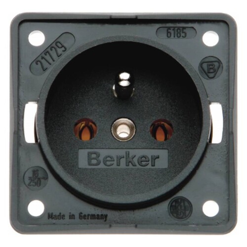 961852505 BERKER INTEGRO Steckdose anthrazit mit Erdungsstift Produktbild Front View L