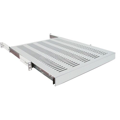 SHELF PO 400 Wirewin 19Zoll Fachboden ausziehbar Tiefe 400mm grau Produktbild Front View L