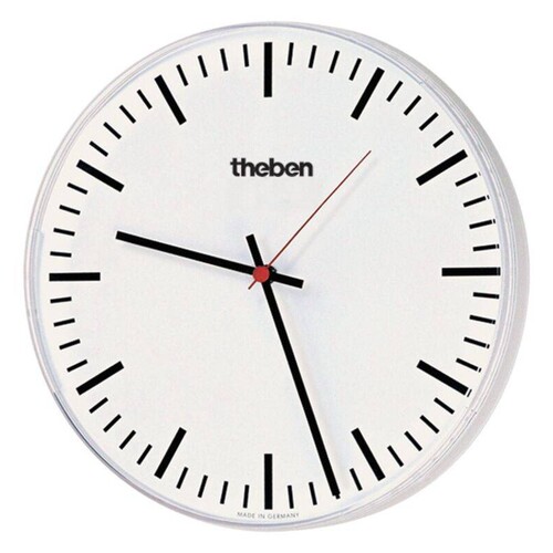 T5009211 THEBEN KNX Wanduhr OSIRIA 230SR -EIB Feinstrichziffern, Plexiglasgehäuse Produktbild Front View L