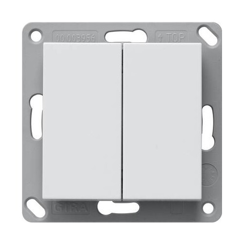 242203 GIRA Funk Wandsender Batterielos, 2fach System 55 Reinweiß Produktbild Front View L