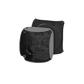 12210001 E-Term Kabelabzweigkasten 93x93x62mm Schwarz ohne Vorprägung Produktbild front M