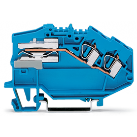 781-643 WAGO topJob 2-L-NT-KLEMME BLAU F. TS 35 Produktbild front M
