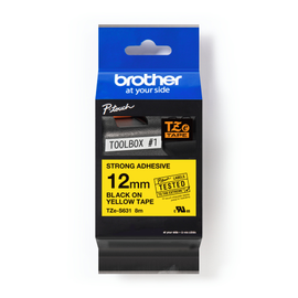 TZeS631 Brother Pro-Tape Schriftband 12mm 8m Band schwarz auf gelb Produktbild