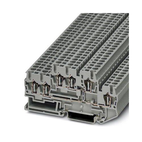 3038516 Phönix STTB 2,5-TWIN 0,08mm-4mm² Doppelstock-Zugfederklemme Grau Produktbild