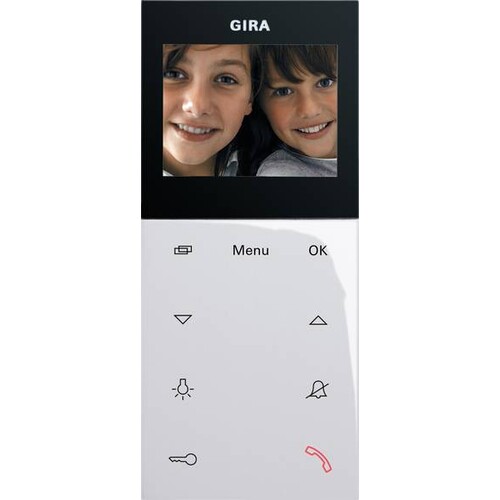 123903 Gira Wohnungsstation Video AP Plus reinweiß glänzend Produktbild Front View L