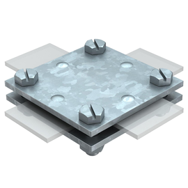 5314658 Obo 256 A DIN 30 FT Kreuzverbinder ohne Zwischenplatte 30mm Produktbild front M