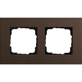 0212223 GIRA Rahmen 2-fach Esprit Linoleum-Multiplex dunkelbraun Produktbild front M