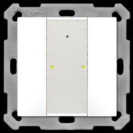 BE-TA55P2.G2 MDT KNX Taster 2-fach Plus LED Reinweiss glänzend für 55mm Programm Produktbild