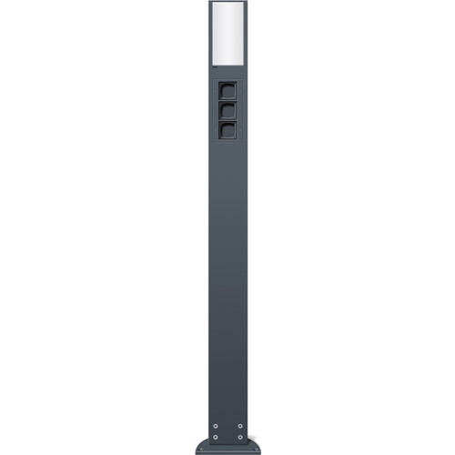 1353 28 Gira Energiesäule Höhe 1600mm mit Licht und 3 Leerdosen Anthranzit Produktbild Front View L