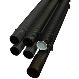 19021125 Fränkische Kabuflex S DN 125 3m Stangen m.aufg. Muffe schwarz Produktbild front M