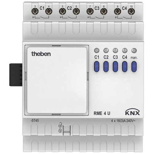 T4930228 THEBEN KNX MIX 2 Schaltaktorerweiterung 4fach 16A REG Produktbild Front View L