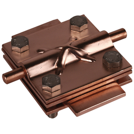 321047 DEHN Kreuzstück Cu f. Rd 8-10/Fl 30-40mm Fl 30-40/30-40mm m.Zwischenplat. Produktbild front M