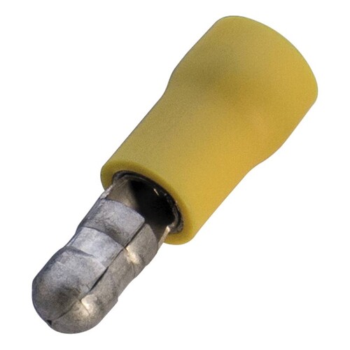 263450 Haupa Rundstecker gelb isoliert 4,0 6,0/5 mm Nylon Produktbild Front View L