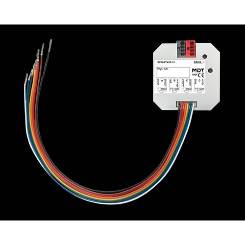 SCN-RT4UP.01 MDT Temperaturregler/Sensor Einbau in Schalterdose, exkl. PT1000, Produktbild Front View L