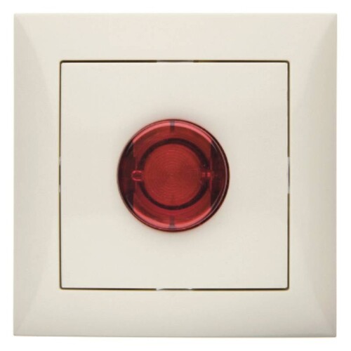 51018982 Berker S.1 Stiegenhaustaster mit rotem Knopf (o.Lampe), weiß glänzend Produktbild Front View L