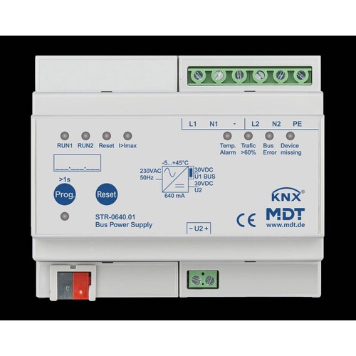 STR-0640.01 MDT Redundante Spannungs- versorgung mit Diagnose 8TE 640/1200mA Produktbild Front View L