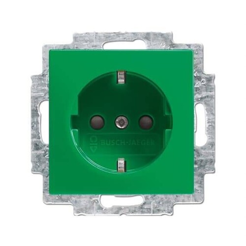 20 EUCB-13-914 Busch-Jaeger SCHUKO® Steckd.eBs grün, Balance Produktbild Front View L