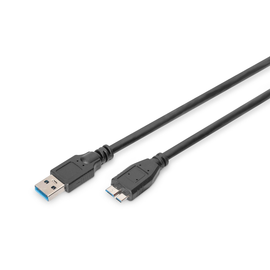 AK-300116-010-S Classic USB 3.0 KAB.A/STm.B/ST 1m UL zertifiziert,AWG28 Produktbild front M