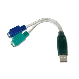 DA-70118 Digitus USB Adapterkabel 1xUSB2xPS2 USB A ST  2x MINI DIN 6 BU Produktbild