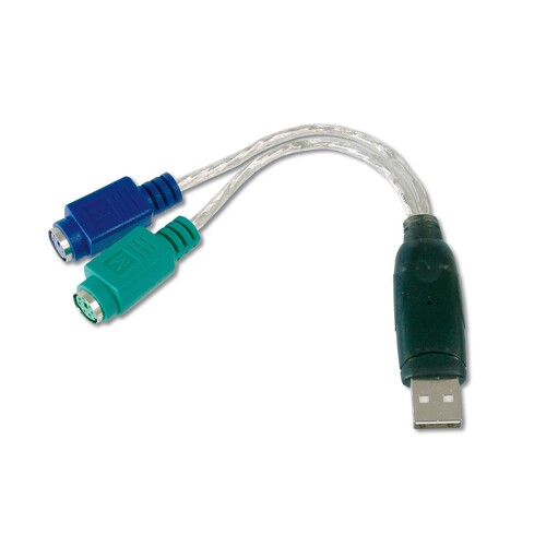 DA-70118 Digitus USB Adapterkabel 1xUSB2xPS2 USB A ST  2x MINI DIN 6 BU Produktbild Front View L