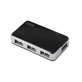 DA-70220 Digitus USB Hub  4PORT USB 2.0 Schwarz/Silber, Hot-Swap Produktbild