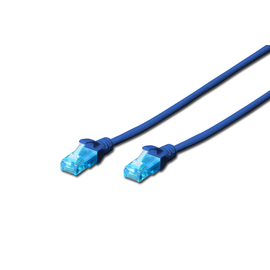 DK-1512-010/B Digitus Patchk.Cat.5e 1m U/UTP BLAU Premium Line AWG26/7 Produktbild