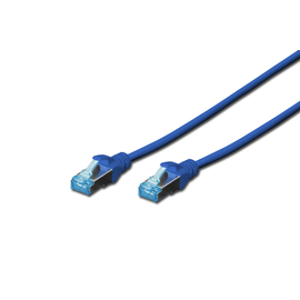 DK-1531-005/B Digitus Patchk.Cat.5e 0,5m SF/UTP BLAU Premium Line AWG26/7 Produktbild