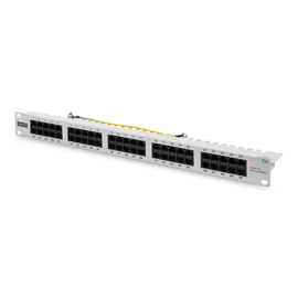 DN-91350-1 Digitus ISDN Patchpanel, 50xRJ45 19 1HE, RAL7035, UTP 3 6, 4-5 Produktbild front M