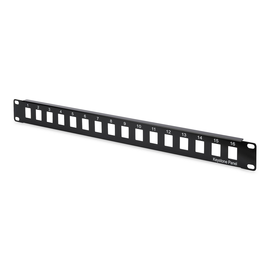 DN-91400 Digitus Patchpanel Modular 16port 1HE 19 1HE, RAL9005, unshielded Produktbild