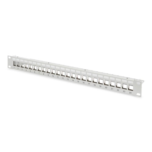 DN-91410 Digitus Patchpanel Modular 24port 1HE 19 1HE, RAL7035 shielded Produktbild