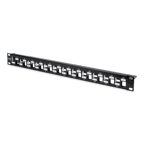 DN-91412 Digitus Patchpanel Modular 24port 1HE 19 1HE, RAL9005, shielded v. Produktbild