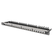 DN-91422 Digitus Patchpanel Modular 24port 05HE 19 0.5HE, RAL9005, shielded Produktbild front S