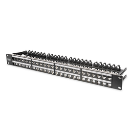 DN-91424 Digitus Patchpanel Modular 48port 1HE 19 1HE, RAL9005, shielded Produktbild front M