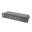 DN-91608S Digitus CAT.6  Patchpanel, 8xRJ45 STP 10 1HE, RAL9005, STP Produktbild