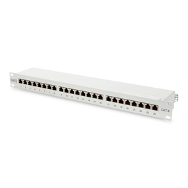 DN-91624S Digitus CAT.6  Patchpanel, 24xRJ45 STP 19 1HE, RAL7035, STP Produktbild