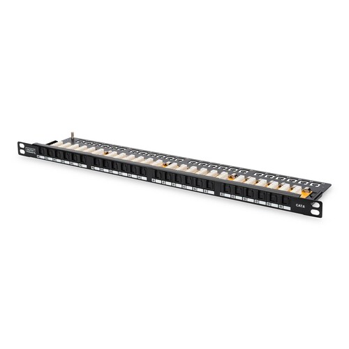 DN-91624U-SL-SH Digitus CAT.6 Patchpanel, 24xRJ45 UTP 19 0,5HE, RAL90 Produktbild