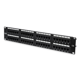 DN-91648U Digitus CAT.6 Patchpanel, 48xRJ45 UTP 19 2HE, RAL9005, UTP Produktbild front M