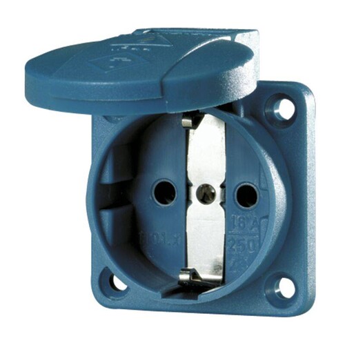 11011 Mennekes MENNEKES Schuko Anbausteckdose blau      16A 2p+E 230V Produktbild Front View L