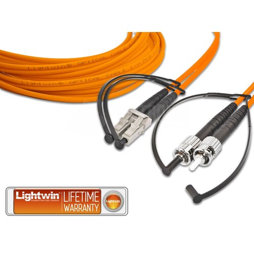 LDP-62 LC-ST 2.0 Lightwin Lightwin High Quality Duplex LWL Patchkabel, Multimod Produktbild Front View L