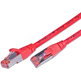 PKW-PIMF-KAT6 1.5 RT Wirewin Wirewin KAT6 Patchkabel   RJ45 S/FTP, LSOH rot, Produktbild