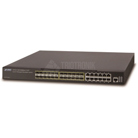 XGS3-24242 Planet 24 Port 100/1000X SFP with 12 Port Shared 10/100/1000T and 4 Produktbild front M