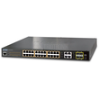 GS-4210-24P4C Planet IPv6/IPv4, 24 Port Managed 802.3at POE+ Gigabit Ethernet Produktbild front S