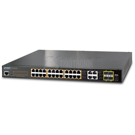 GS-4210-24P4C Planet IPv6/IPv4, 24 Port Managed 802.3at POE+ Gigabit Ethernet Produktbild front M