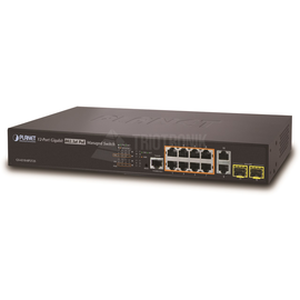 GS-4210-8P2T2S Planet IPv4/IPv6, 8 Port Managed 802.3at POE+ Gigabit Ethernet Produktbild