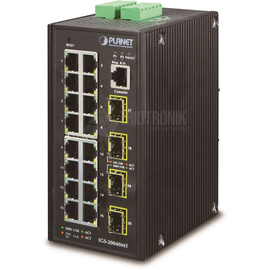IGS-20040MT Planet IP30 Industrial 16* 10/100/1000TP + 4* 100/1000F SFP Full Produktbild front M