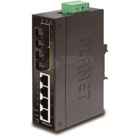 ISW-621T Planet IP30 Slim Type 4 Port Industrial Ethernet Switch + 2 Port 10 Produktbild front M
