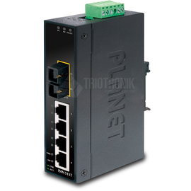 ISW-511TS15 Planet IP30 Slim Type 4 Port Industrial Ethernet Switch + 1 Port 10 Produktbild front M