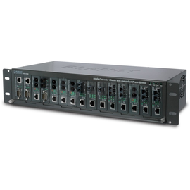 MC-1500R48 Planet 15 slot 19 Media Converter Chassis with Redundant Power Produktbild front M